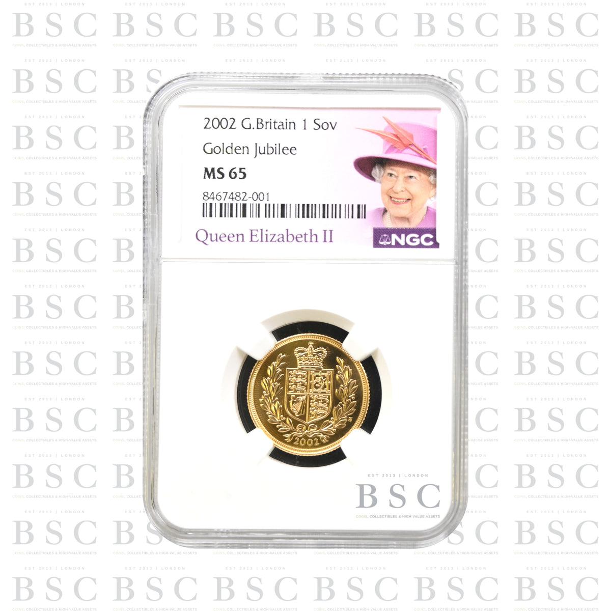 2002 Full Sovereign Golden Jubilee - Gold Coin - NGC MS65