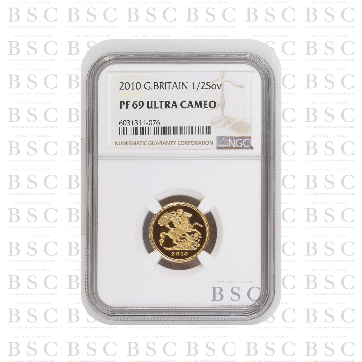 2010 Half Sovereign Elizabeth II Proof Gold Coin - NGC PF69 Ultra Cameo