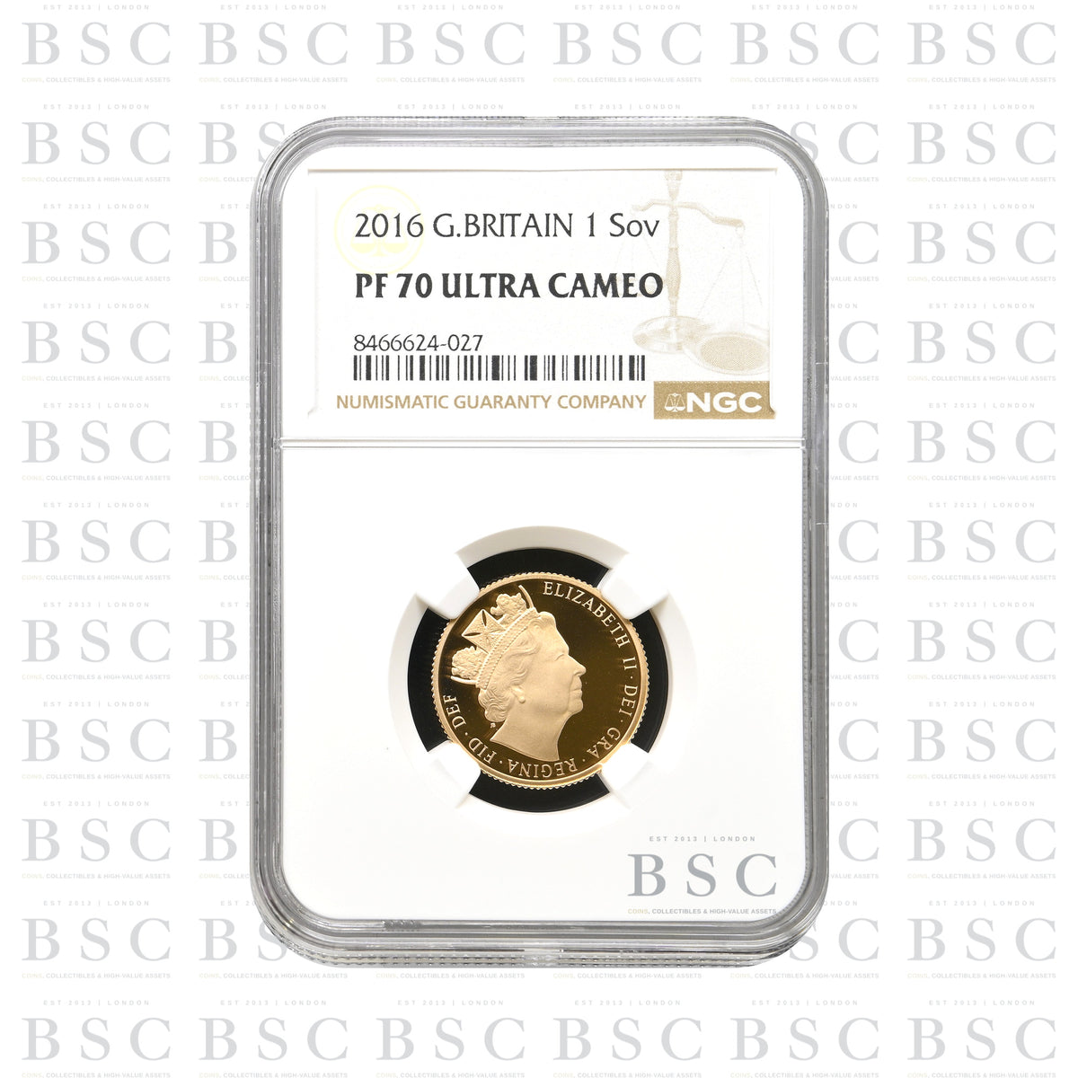 2016 Full Sovereign James Butler Portrait - Proof Gold Coin - NGC PF70 Ultra Cameo