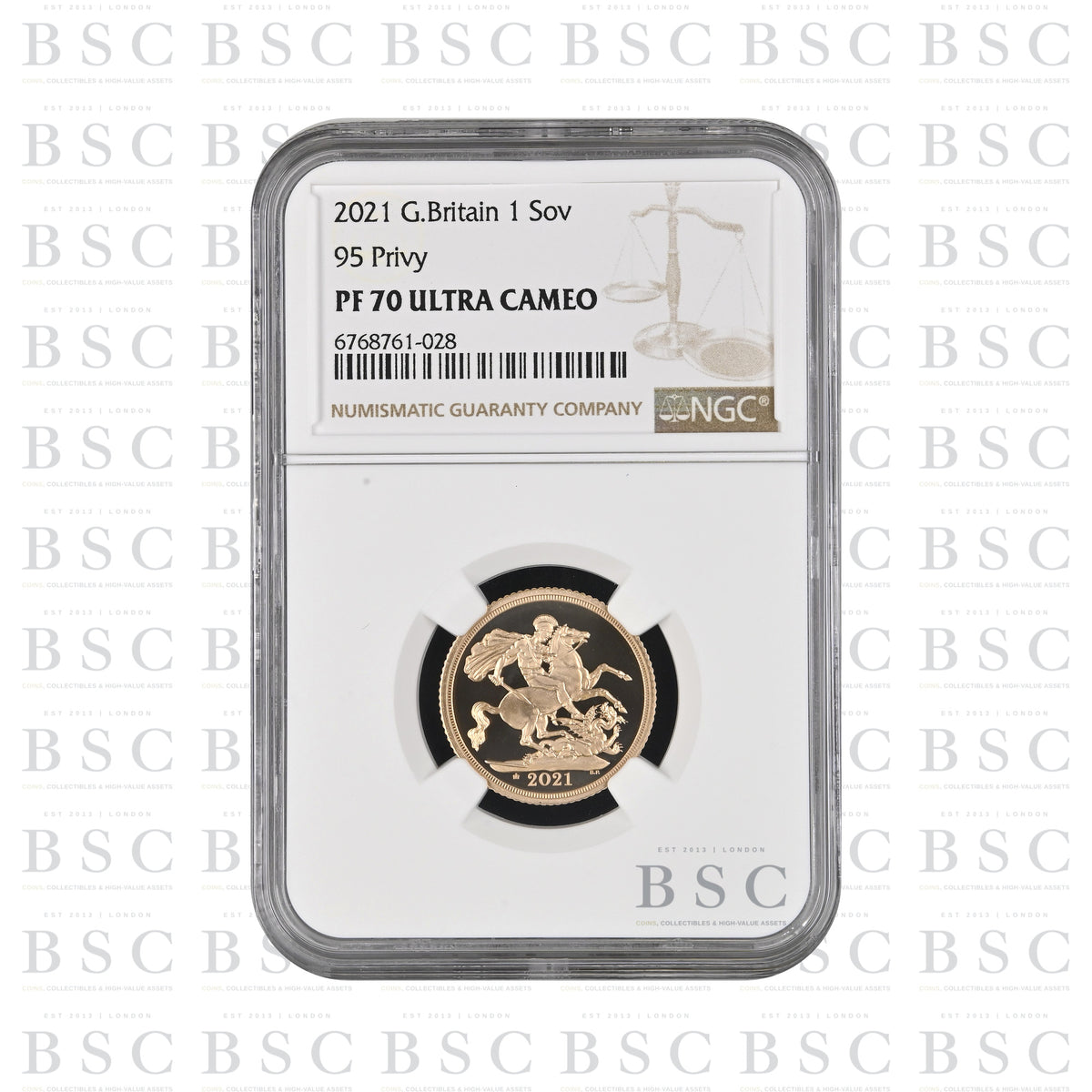 2021 Full Sovereign Fifth Portrait 95 Privy - Proof Gold Coin - NGC PF70 Ultra Cameo