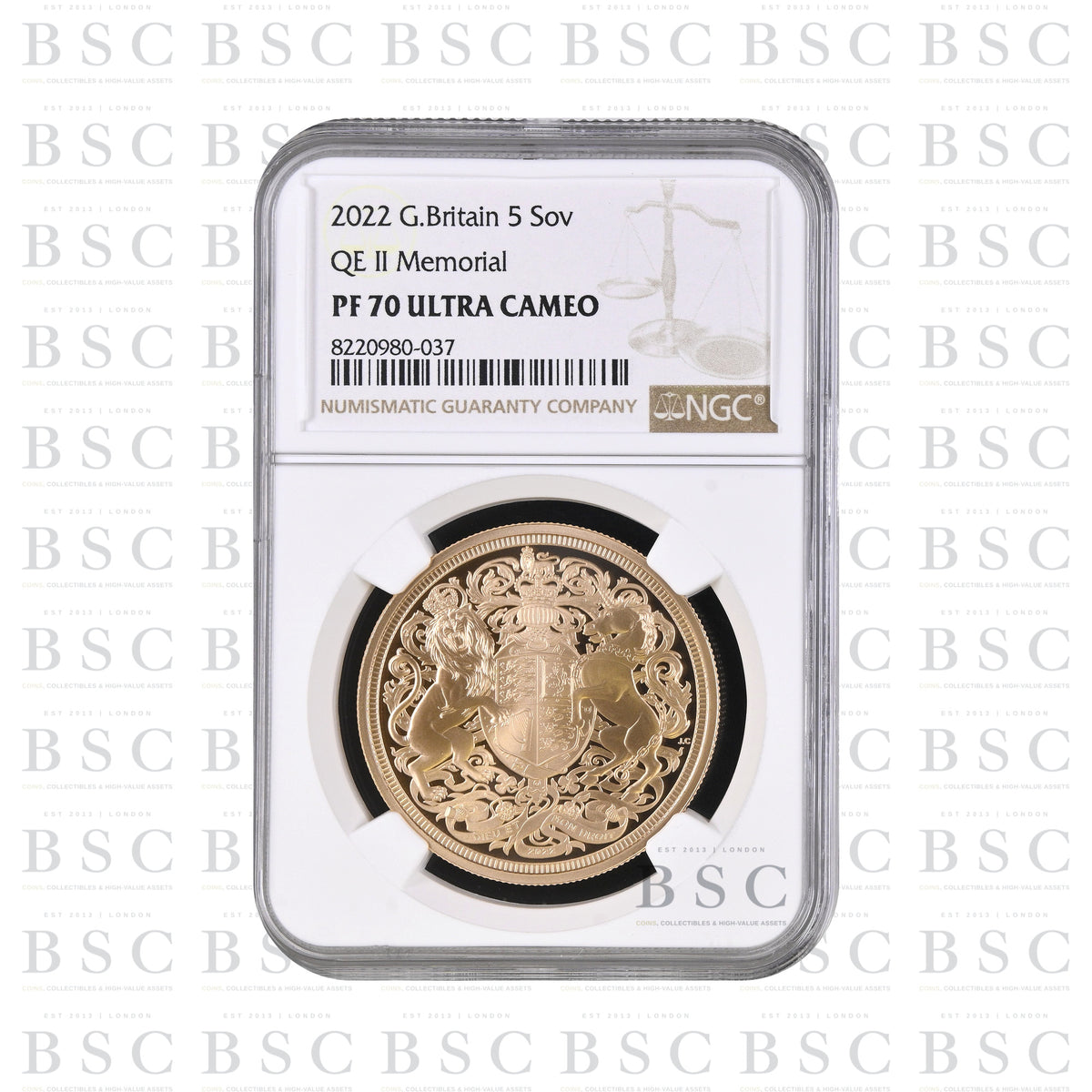 2022 Quintuple Sovereign Special Reverse - Memorial Sovereign Proof Gold Coin - NGC PF70 Ultra Cameo