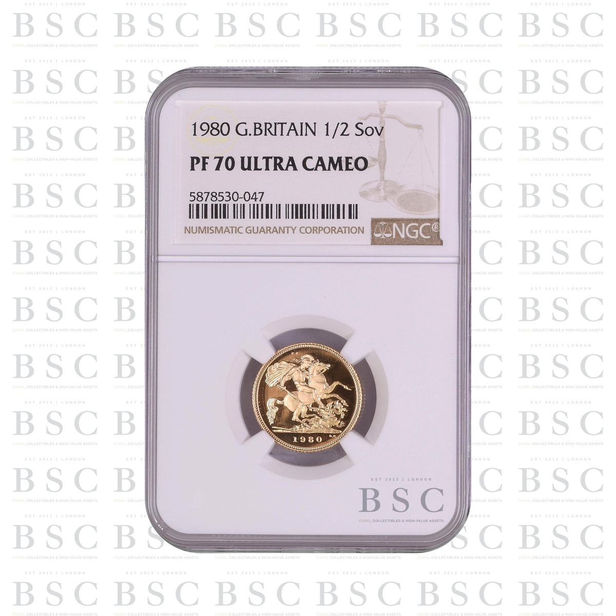 1980 Half Sovereign Proof Gold Coin - NGC PF70 Ultra Cameo