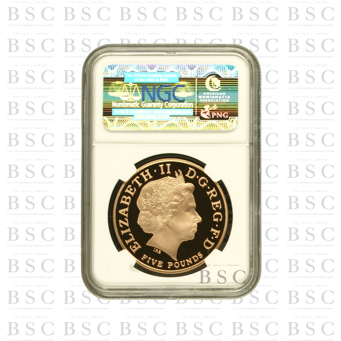 2012 £5 Quintuple Sovereign Olympics Countdown Proof Gold Coin PF70 NGC