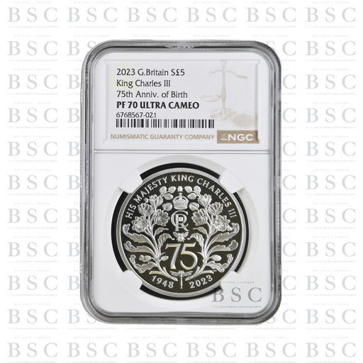 2023 King Charles III 75th Birthday Silver Proof NGC PF70 Ultra Cameo front