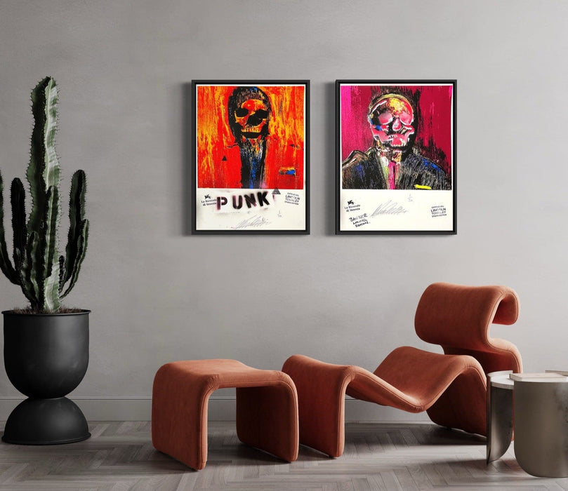Scarlet Punk - Framed Embellished Screen Print (2022) - Limited Edition of 50 by Lincoln Townley