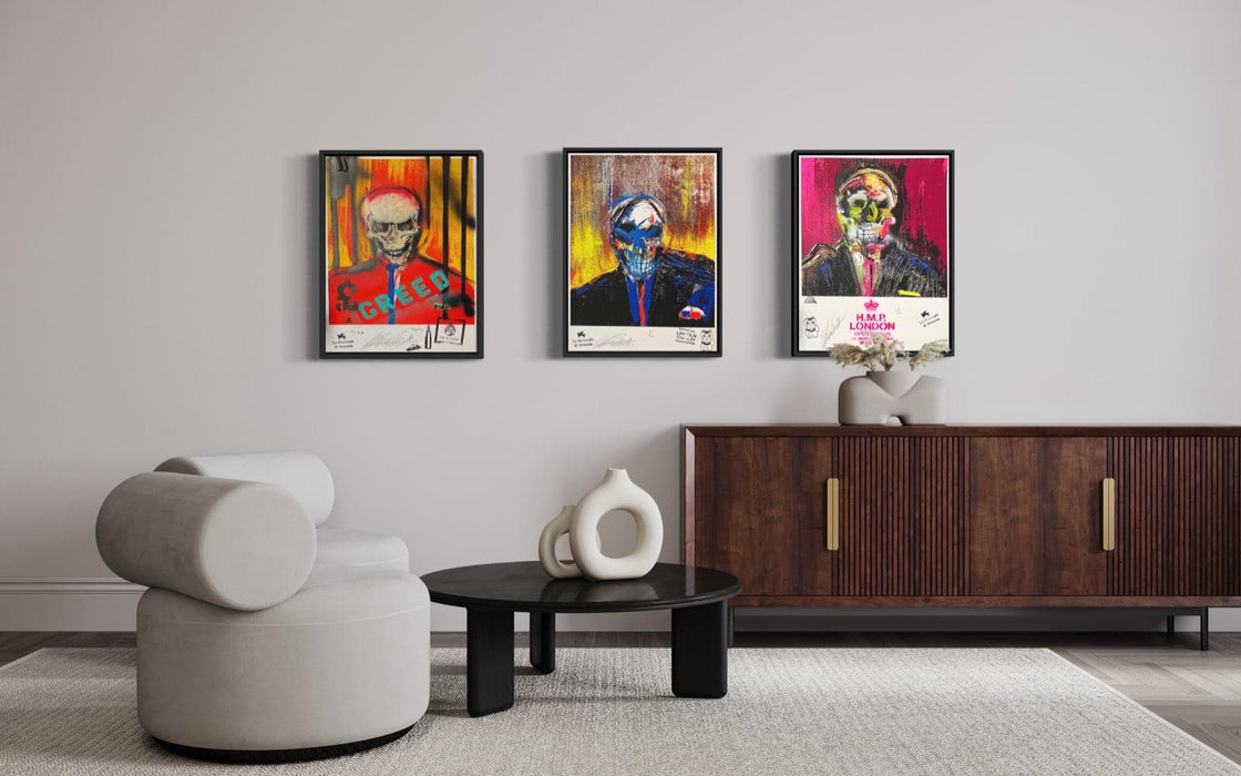 Scarlet Punk - Framed Embellished Screen Print (2022) - Limited Edition of 50 by Lincoln Townley